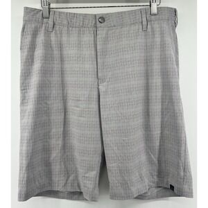 Adidas Mens Golf Shorts 36 Gray Multicolor Polka Dot Stripes Stretch 11" Inseam
